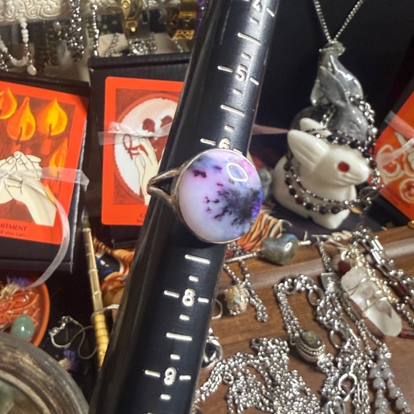 925 Dendritic Opal Purple Ring - Picture 3 of 4